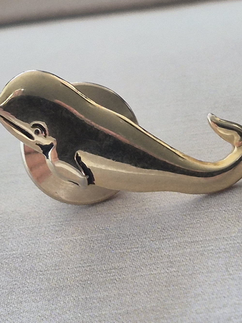 Brass Dolphin Lapel Pin- Gold Decorative Accent